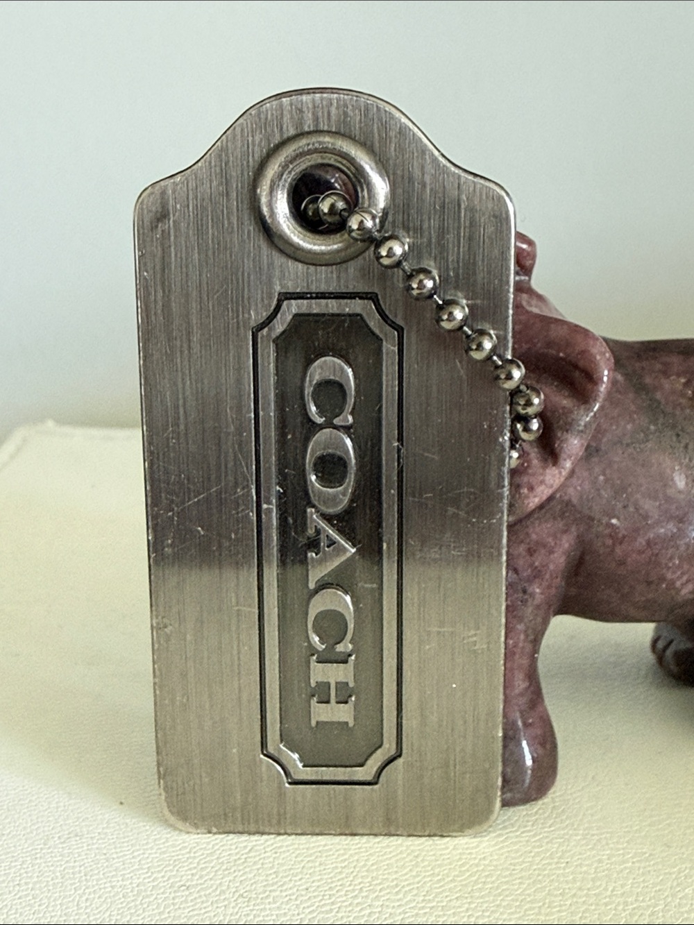 Coach large silver/ chrome metal hang tag - Picture 4 of 8
